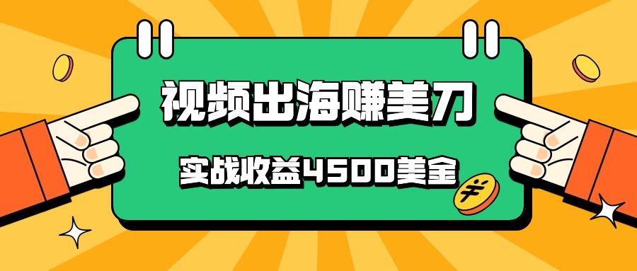 国内爆款视频出海赚美刀，实战收益4500美金，批量无脑搬运，无需经验直接上手-云创网